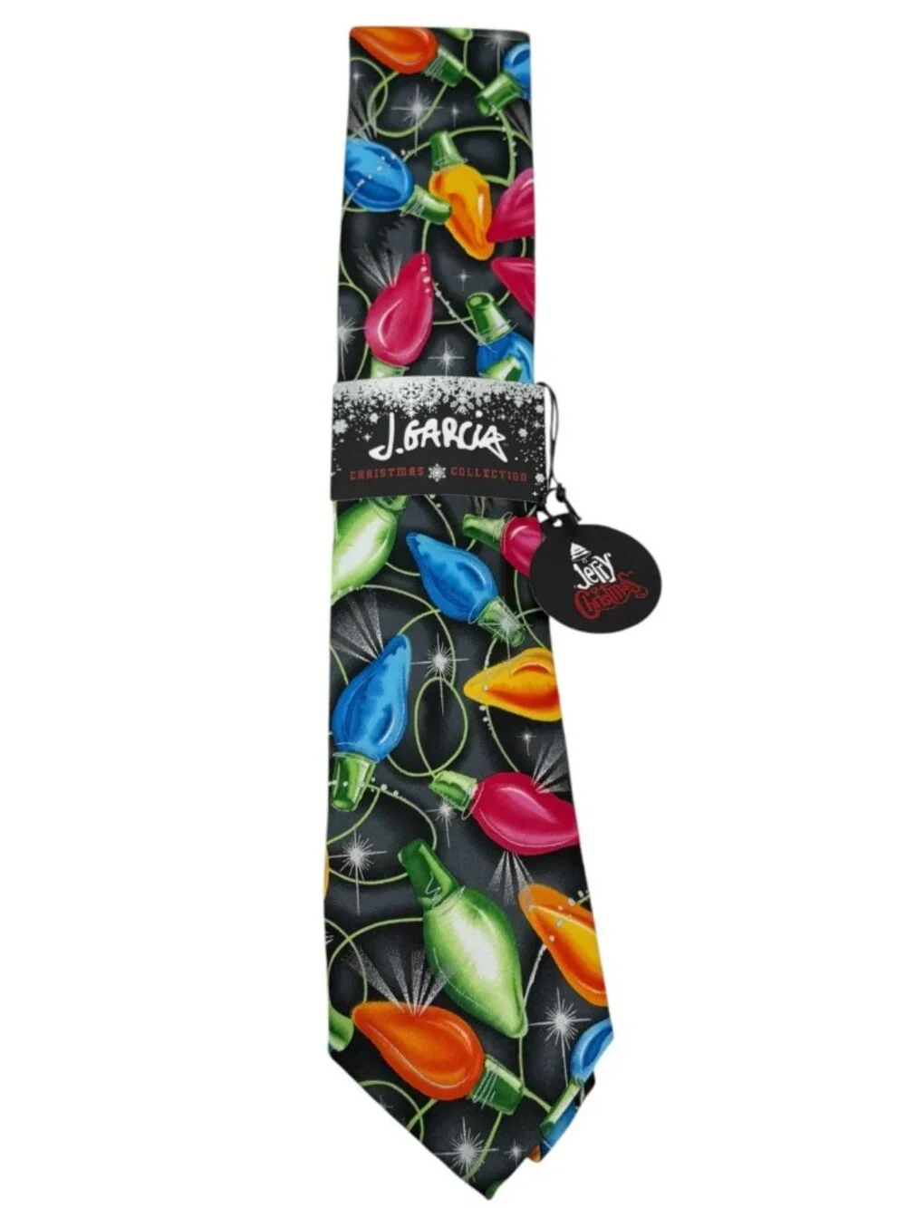 Jerry Garcia Abstract Collection 68 Men’s Neck Tie Christmas Lights Bulbs NEW